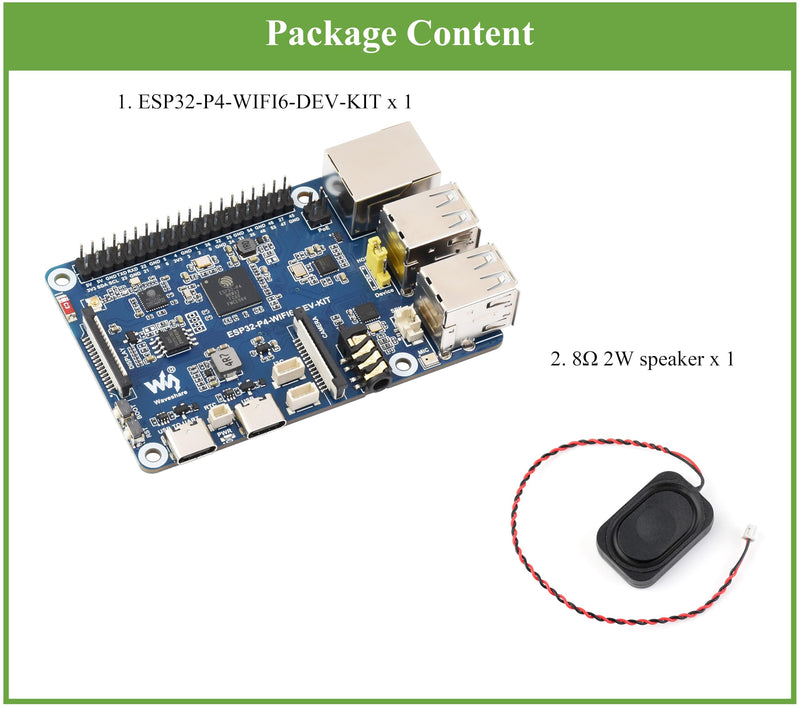 AI ESP32-P4-WIFI6-DEV-KIT Development Board, Based On ESP32-P4 and ESP32-C6, Supports Wi-Fi 6 and Bluetooth 5 / BLE 5, Rich Human-Machine Interfaces, Supports AI Speech Interaction, with Speaker