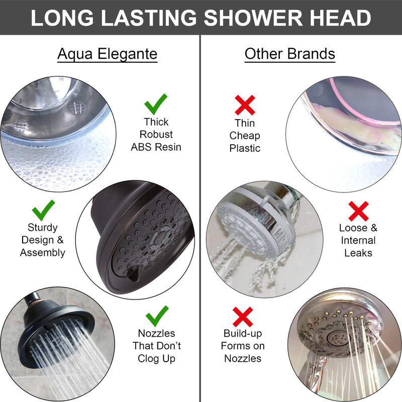 Massage Shower Head With Mist - High Pressure Boosting, Multi-Function, Massaging Rainfall Showerhead For Low Flow Showers & Adjustable Water Saving Nozzle, 2.5 GPM - Oil-Rubbed Bronze Oil Rubbed Bronze