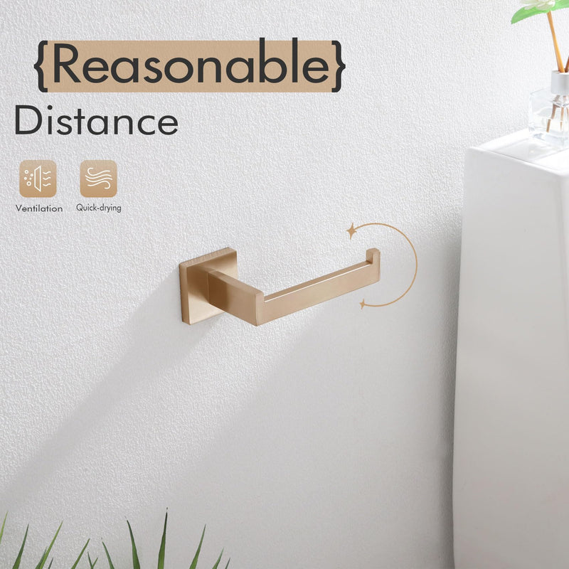KOKOSIRI Toilet Paper Holders Wall Mounted Toilet Roll Holder for Bathrooms Hardware Washroom, Champagne Bronze Stainless Steel B2003CPG Without Shelf(1 Pack)