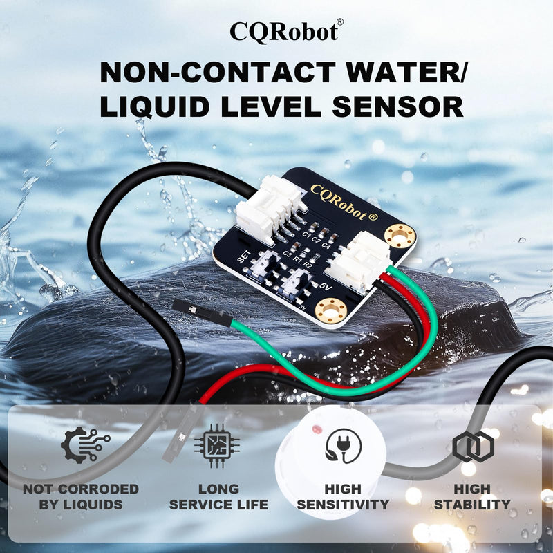 CQRobot Non-Contact Water/Liquid Level Sensor Compatible with Arduino, Raspberry Pi and Other Motherboards. for Industrial Production, Aquarium, Chemical Solution, Agriculture, Gardening, etc. Non-Contact Type-1