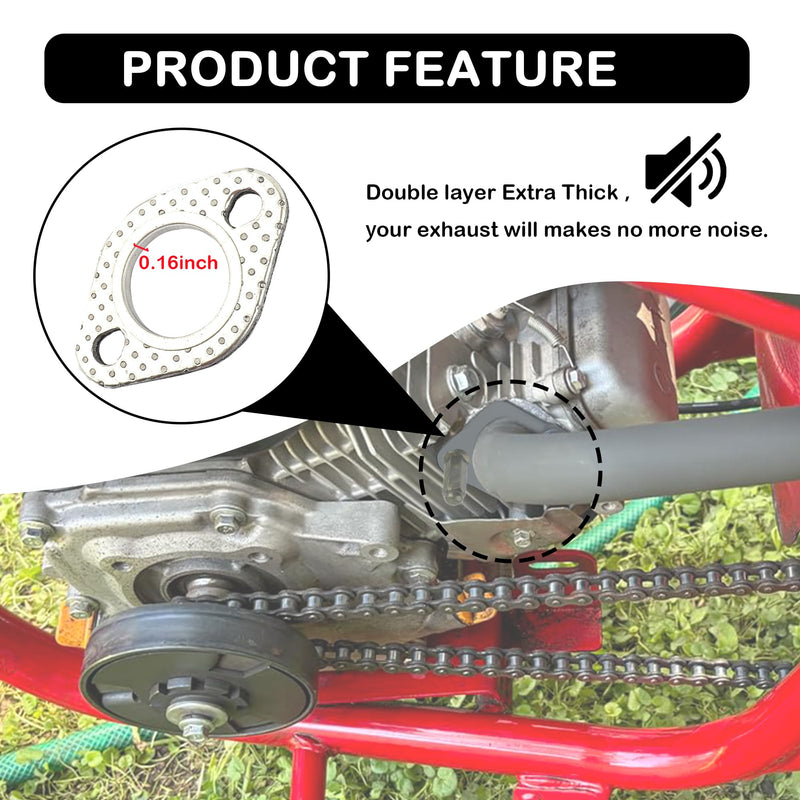 GY6 150cc Exhaust Gasket Kit with Bolt Nuts,Fit GMB139 Engine Moped Exhaust ATV Go Kart Scooter Exhaust with 50cc 70cc 90cc 110cc 150cc,Car Accessories Exhaust Flange Gasket