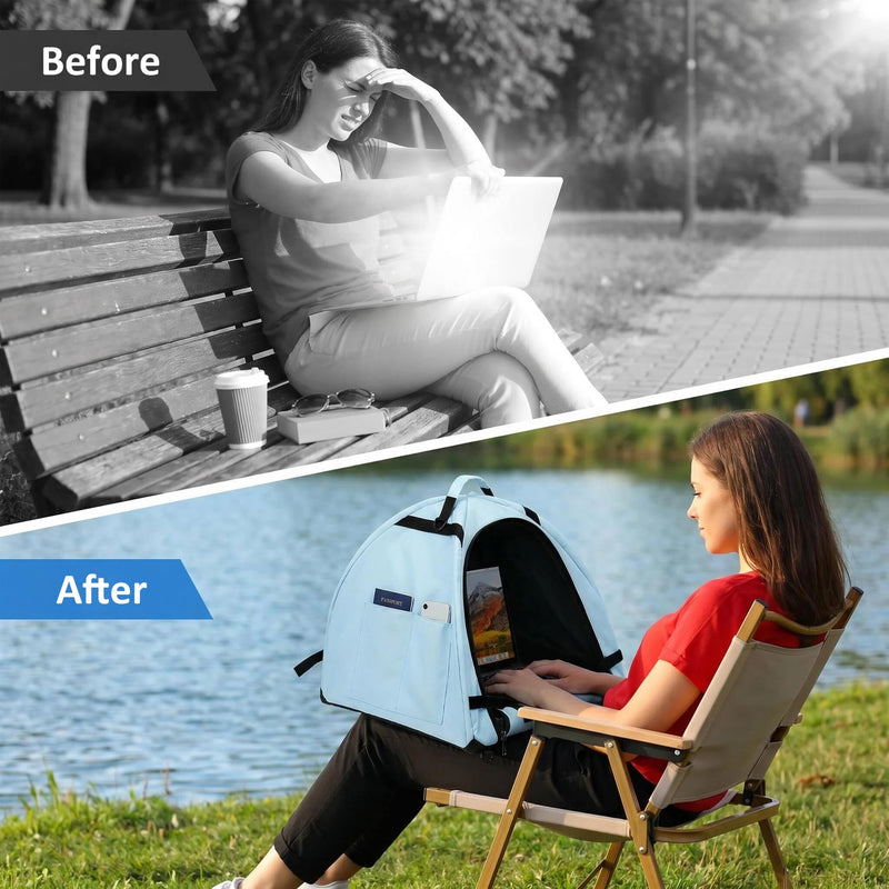 Universal Laptop Sun Shade & Privacy Cover Hood Foldable Laptop Bags 13-16 Inches Anti-Glare Shield Tent for Working Outdoor Travel Blocks Sunlight & Water Resistant