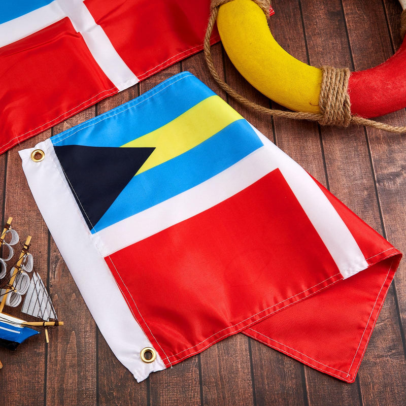 Irenare 2 Pcs Bahamas Flag Bahamas Courtesy Boat Flag Safety Polyester for Vessels Registered Visiting Foreign Waters (12 x 18 Inch) 12 x 18 Inch