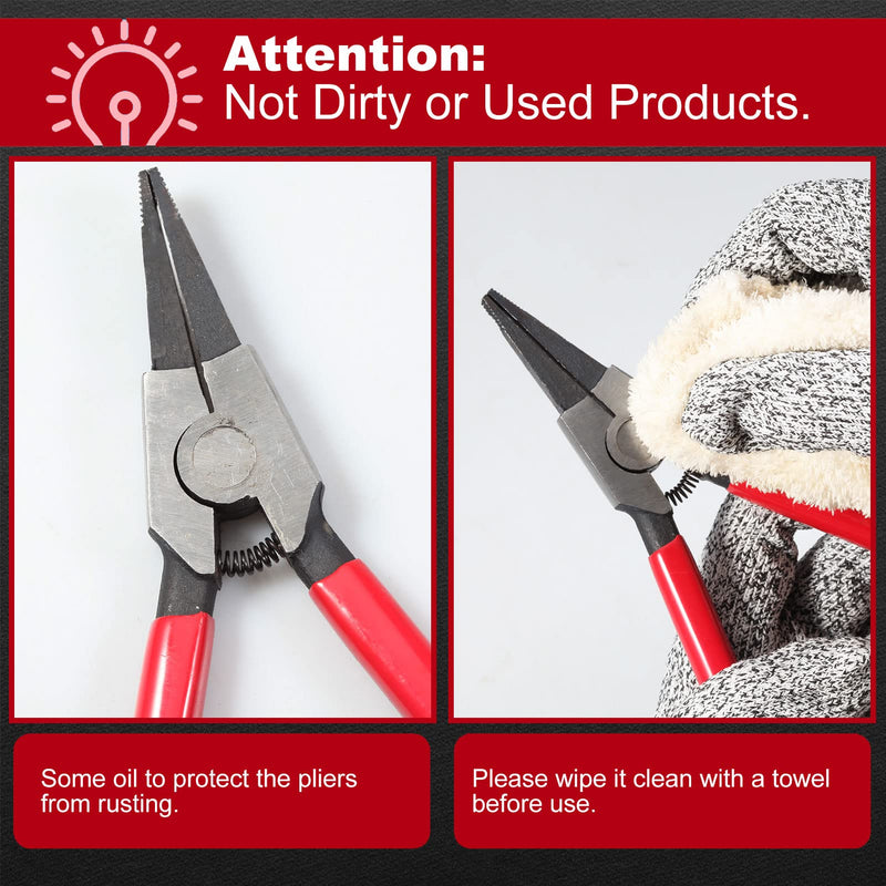 SPEEDWOX 2 Pcs Special Ring Retaining Ring Pliers Set Lock Ring Pliers Flat for Removing Installing Gearshift Locking Rings Angle Tip Circlip Plier Automobile Transmission Clutch Tool Fathers Day Gift 8"&11"