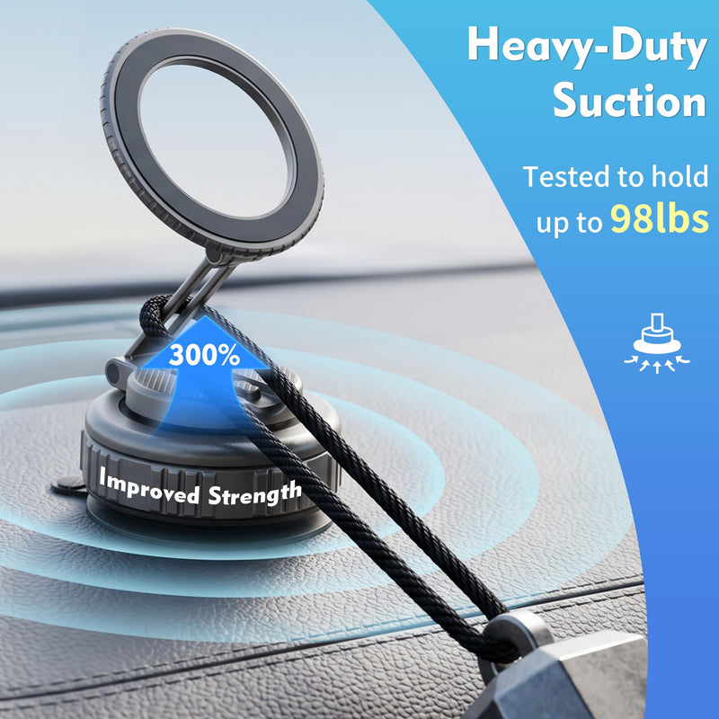 Magnetic Car Phone Holder for Magsafe, Upgraded Strongest Magnet 360° Adjustable Magnetic Phone Mount for Car,Phone Bracket for iPhone 17 16 15 14 13 12 Plus Pro Max Mini