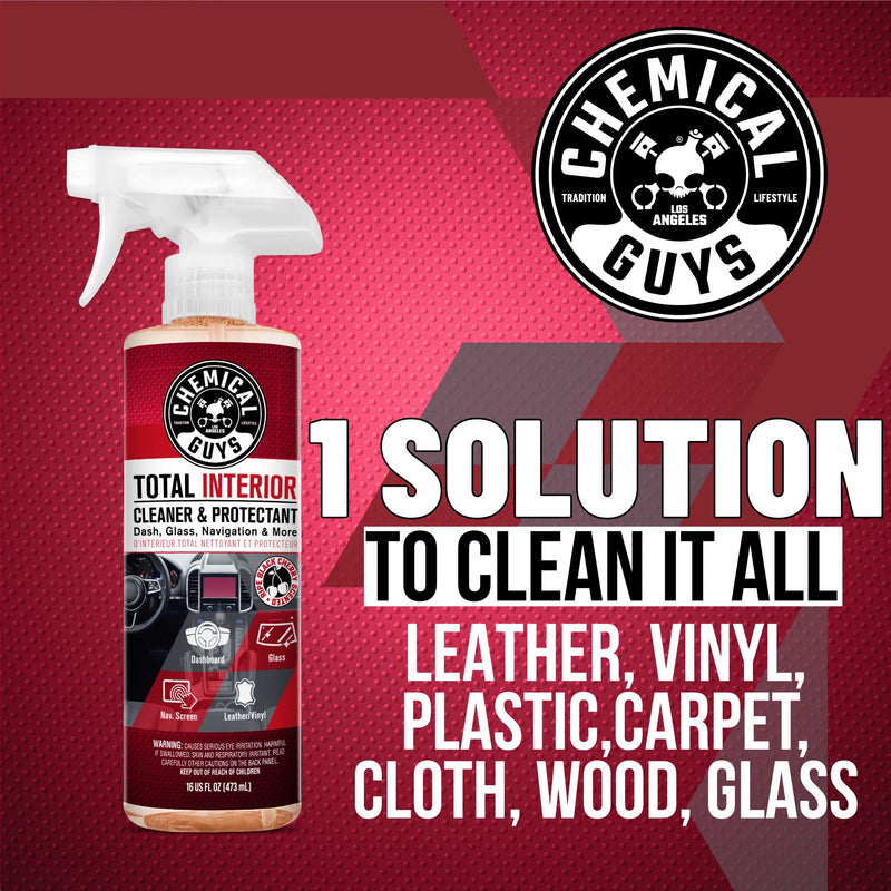 Chemical Guys SPI22516 Total Interior Cleaner & Protectant (Safe on Dash, Leather, Vinyl, Plastics, Trim, Glass, Fabric & More), 16 Fl Oz (Pack of 1) (Black Cherry Scent) 16 Fl Oz (Pack of 1) Black Cherry