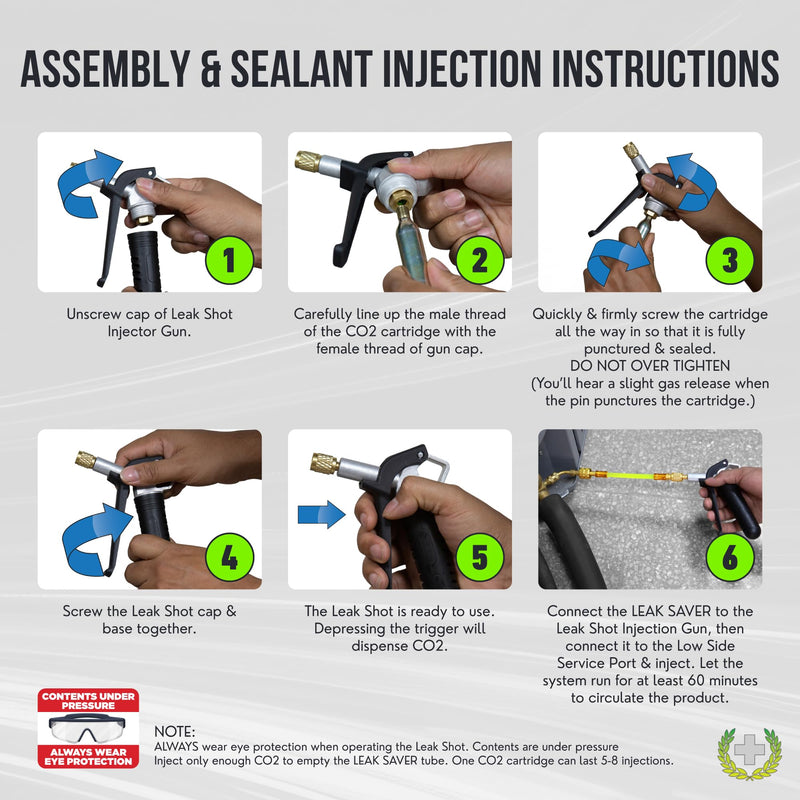 AC Drain Line Cleaner Tool & Leak Sealant Injector | Pro Grade Reinforced Injection Gun | Condensate Line Co2 Drain Gun