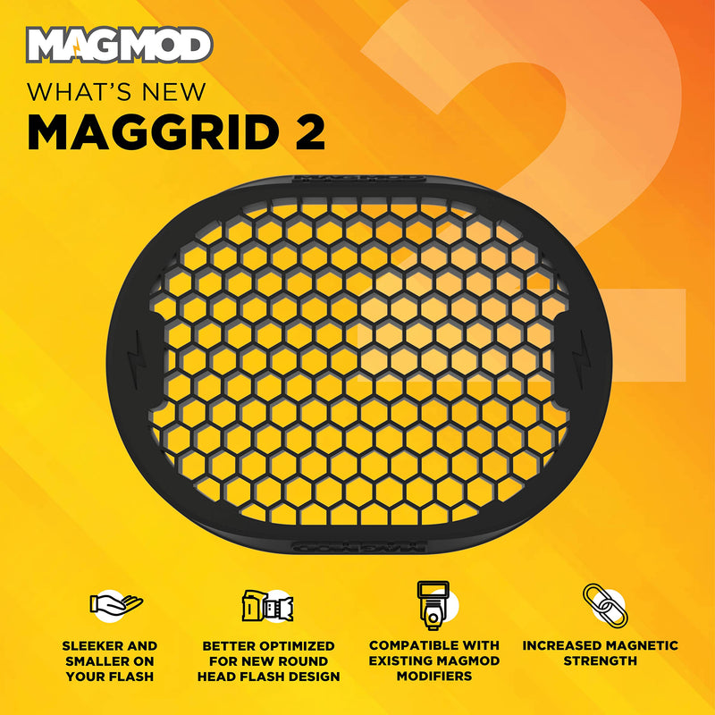 MagGrid 2 Light Modifier by MagMod | Photography Lighting Flash Modifier | Magnetic Light Modifier Attachment | New and Improved Features | Lightweight Light Control
