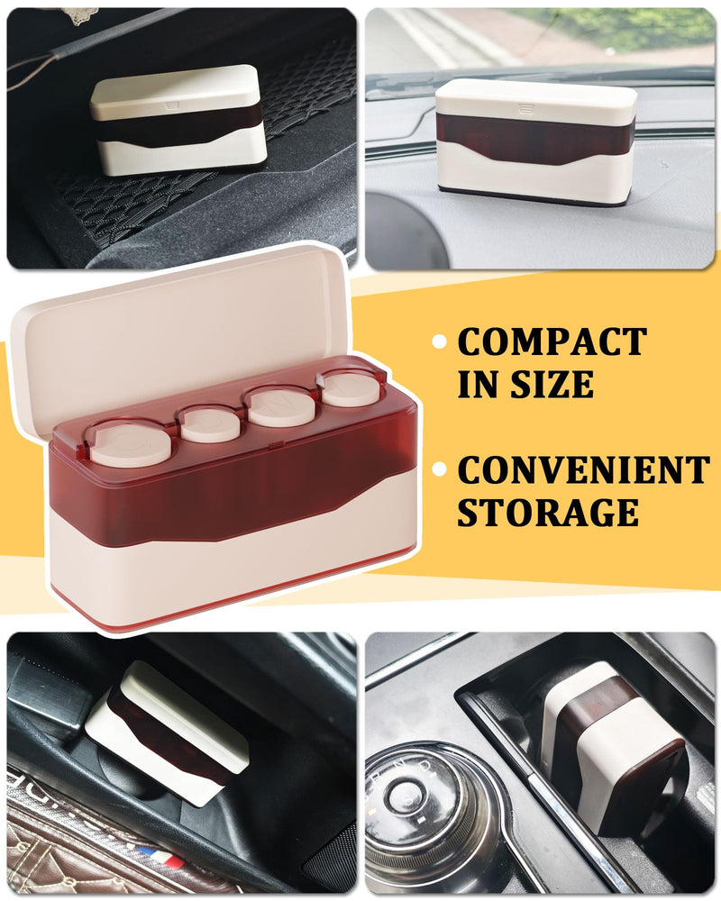 Coin Holder for Car Change Organizer Larger Capacity, Compatible with Coins of Different Size, Universal Storage Coin Money Dispenser Fit for Most Vehicle Truck Accessories Transparent Brown White 1-PACK TRANSPARENT COFFEE MILK