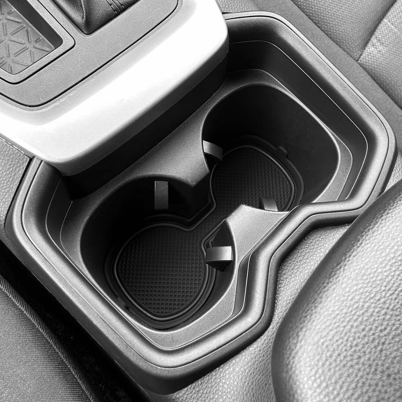 3D Cup Holder Inserts for Toyota RAV4 Accessories 2025 2024 2023 2022 2021 2020 2019 Silicone Cup Coaster Mats Pad Center Console Liner (2Pcs Set, Black Trim)
