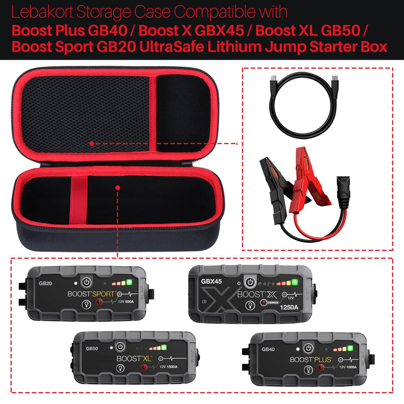 Storage Case Compatible with Boost Plus GB40 / Boost X GBX45 / Boost XL GB50 / Boost Sport GB20 UltraSafe Lithium Jump Starter Box for Boost GB40/GBX45/GB50/GB20