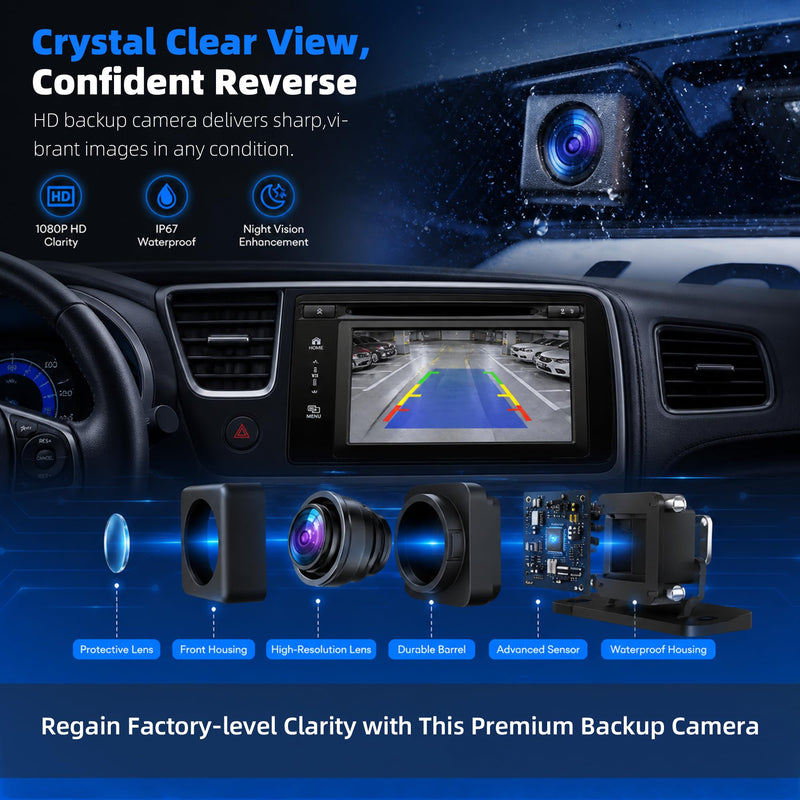 84543080 Backup Camera Compatible with Chevy Malibu 2023 2024 1.5L 4Cyl, Rear Camera Reverse Parking Assist Installation Monitor Systems Replaces# 42861580 Only Camera