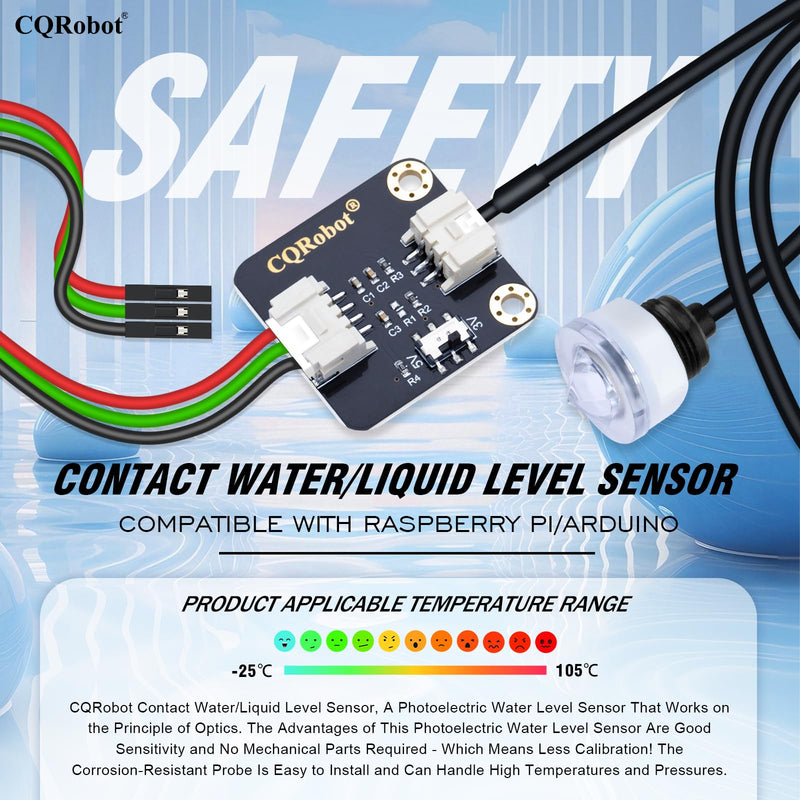 CQRobot Contact Water/Liquid Level Sensor Compatible with Raspberry Pi/Arduino. for Automatic Irrigation Systems, Aquariums, Plants, in The Garden, in Agriculture etc. Single Point Contact Type