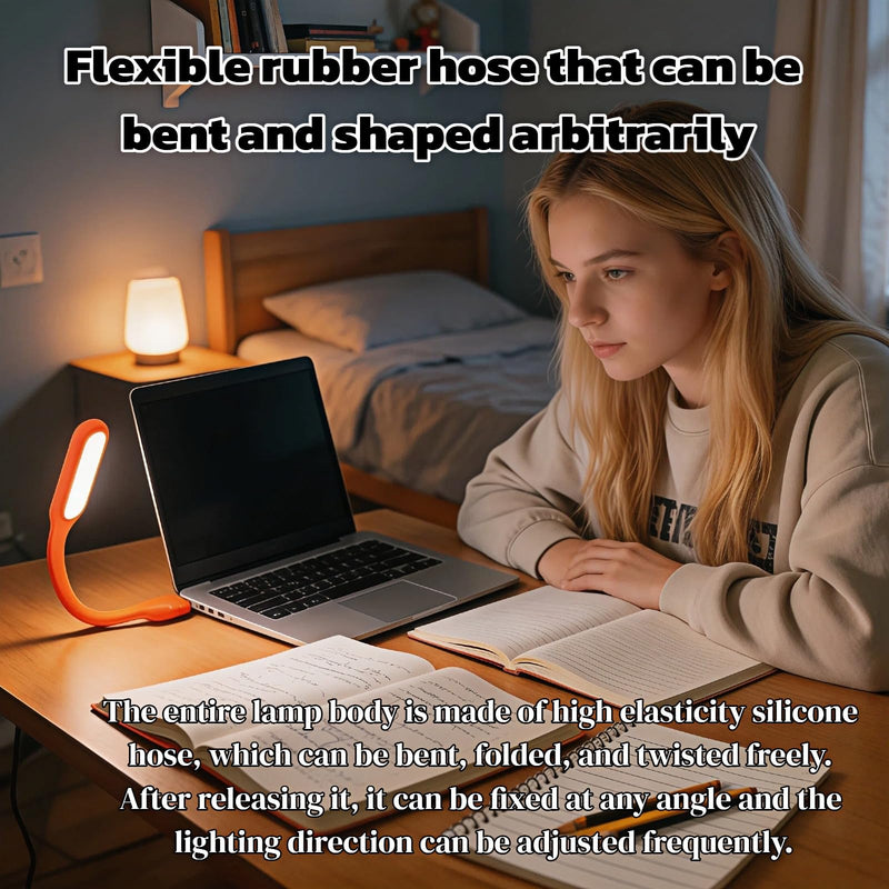 USB LED Light,5 Pcs Mini Flexible Reading Light, Eye-Caring LED Lamp for Laptop Keyboard, Book, Night Light, Portable USB Type-A Light Compatible with Laptop, Desktop,Power Bank