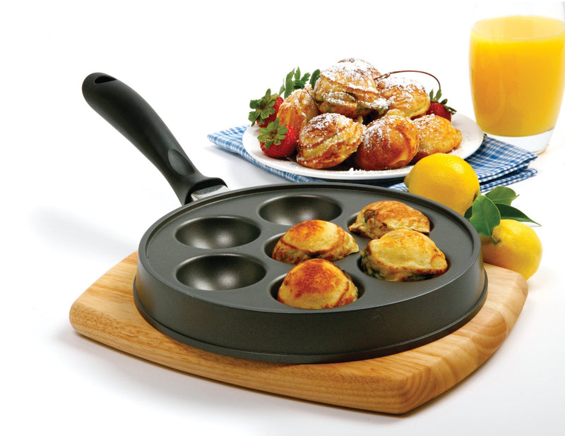 Norpro Nonstick Stuffed Pancake Pan, Munk/Aebleskiver/Ebelskiver 16.5″ x 9″ x 1.25″ Black 16.5″ x 9″ x 1.25″