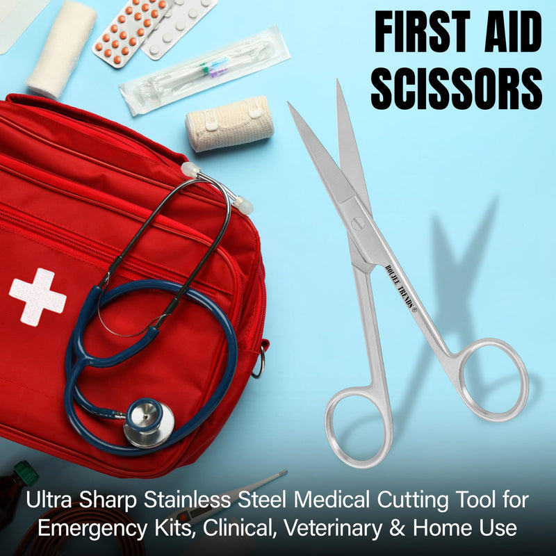 Precise Quality Stainless Steel Surgical Dressing Scissors Medical Dissecting Sharp Scissors Straight General Art Craft Paper Shears (Sharp/Sharp) Sharp/Sharp