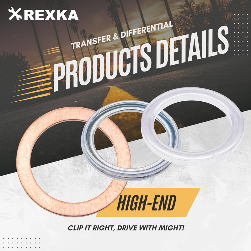 Rexka 24pcs Transfer & Differential Service Gasket Kit Compatible with Toyota Lexus 4Runner Land Cruiser Tundra Tacoma FJ Cruiser Highlander RAV4 Sequoia Sienna 1215710010 9043024003 90430A0003