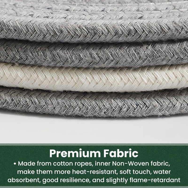 10 Inch Trivets for Hot Dishes, Hot Pots and Pans, Extra Large Thick Heat Resistant Large Coaster, Hot Pads, Kitchen Essentials, Pot Holders for Countertop with Storage Basket, 5 Pcs Mix Color With Basket