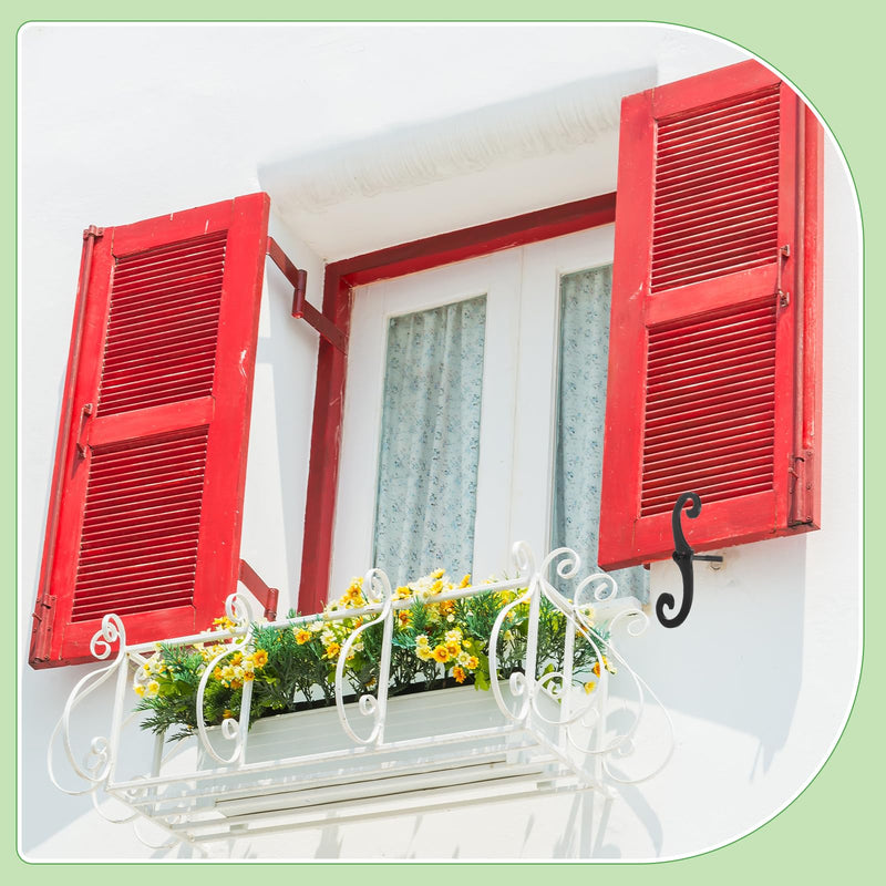 MorningRo 6 Pack Black S Style Shutter Dogs 6.5 Inches Shutter Dog Holders with Mounting Hardware External Shutters Tieback for Exterior Decorative (Aluminum) Aluminum
