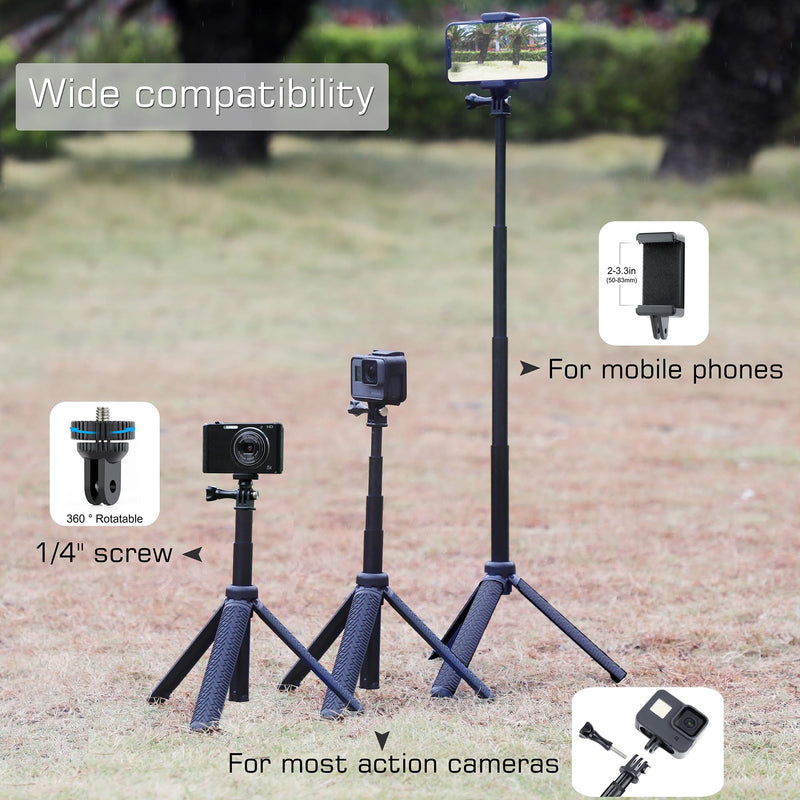  [AUSTRALIA] - 34''Waterproof Selfie Stick Underwater Tripod Pole Monopod for Phone GoPro Hero 12 11 10 9 8 7 6 5 4, Fusion, AKASO,SJCAM,DJI Action Digital Cameras(3-in-1: Hand Grip,Selfie Stick,Tripod Stand) 34''Extendable Tripod
