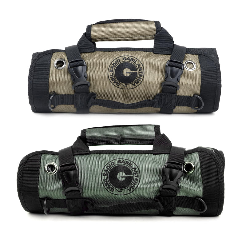 Gabil Antenna Roll Bag for Ham Radio – GR-ARB01 Brown | 1680D Water-Resistant Organizer for Coils, Whips, Tools | Lightweight, Durable, Modular Pockets