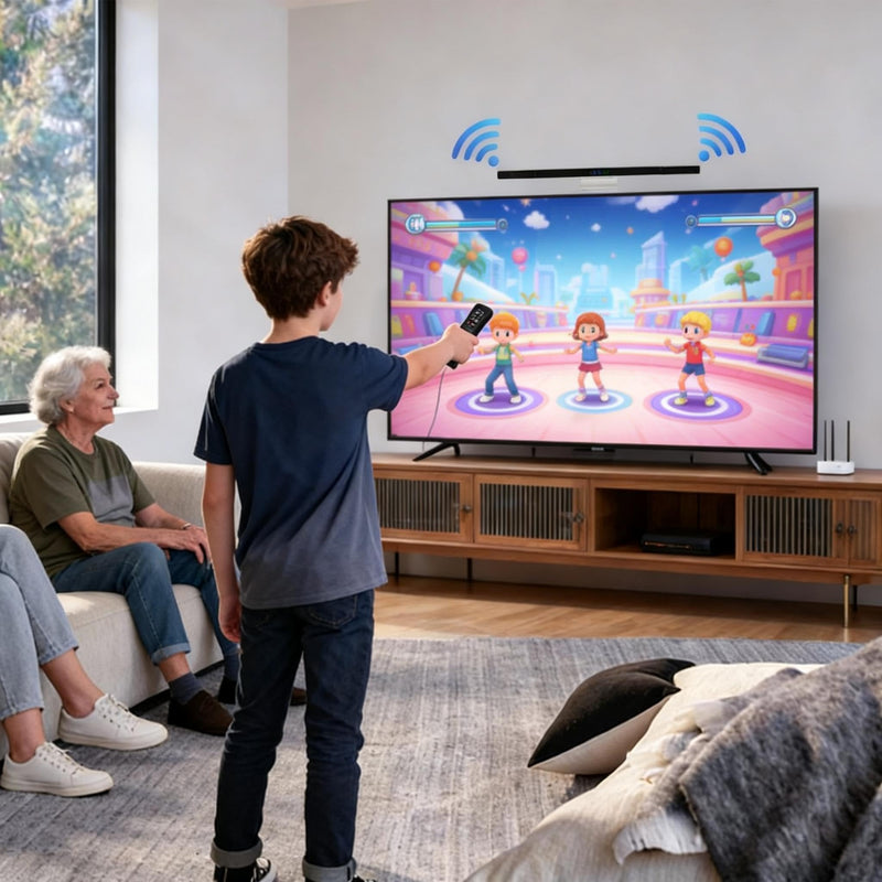 Wii Wired Sensor Bar for Wii and Wii U Console, Motion Game Accessories | Wii Motion Sensor Bar with Stand, Plug and Play, Wired Infrared Ray Sensor Bar, Wii Game Accessories