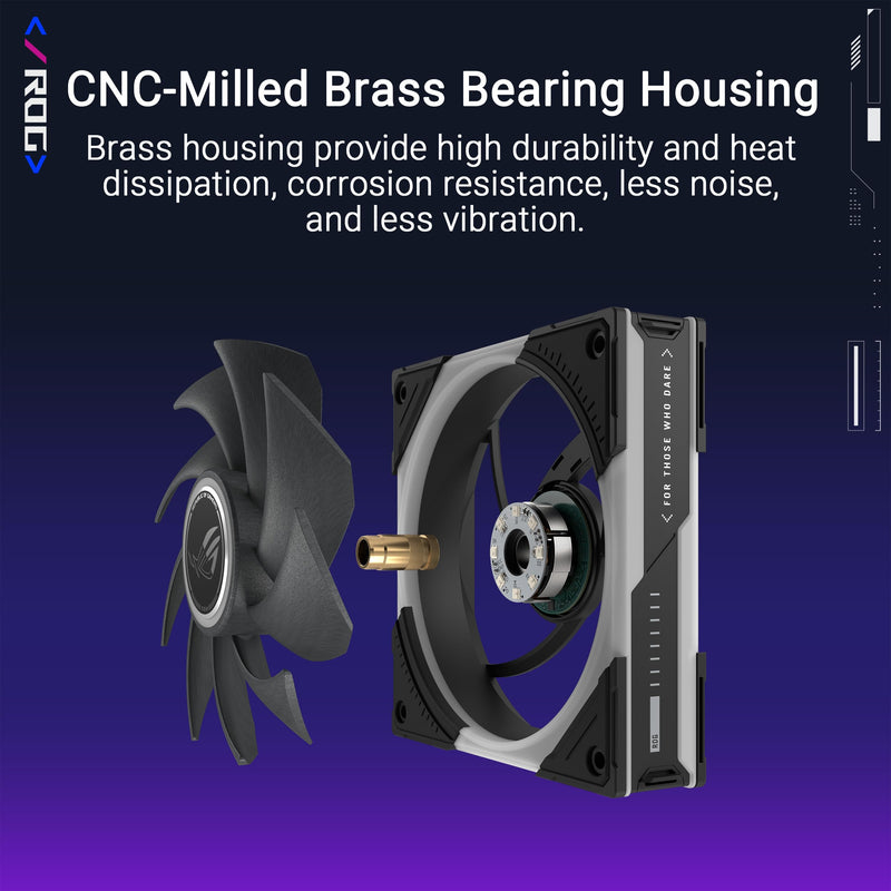 ASUS ROG Eurux GR120 ARGB PWM Fan Single Pack 120mm PWM Fan, 2600RPM, Patented Daisy-Chain Design, Custom Lighting