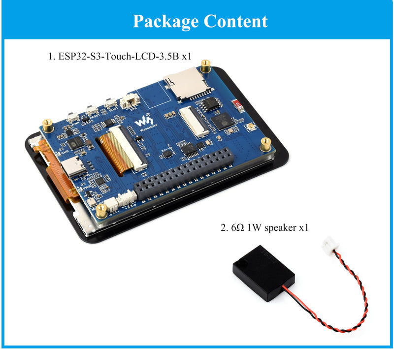ESP32-S3 3.5inch Capacitive Touch Display Development Board, with IPS LCD 320×480, QSPI and I2C Interface,Support AI Speech Interaction, Enable AI Interaction and Offline Voice Control, with Speaker