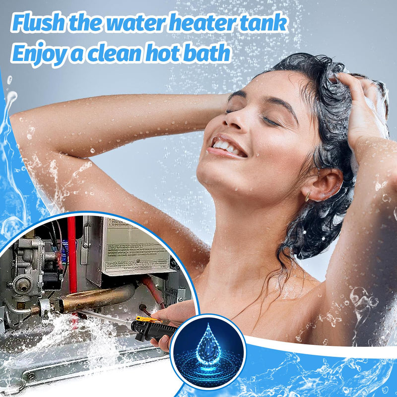 RV Water Heater Tank Rinser - Powerful Cleaning Hot Water Flush Wand, Travel Trailers Camper Water Tank Sediment Scale Cleaner Spray Flusher Accessory Essentials