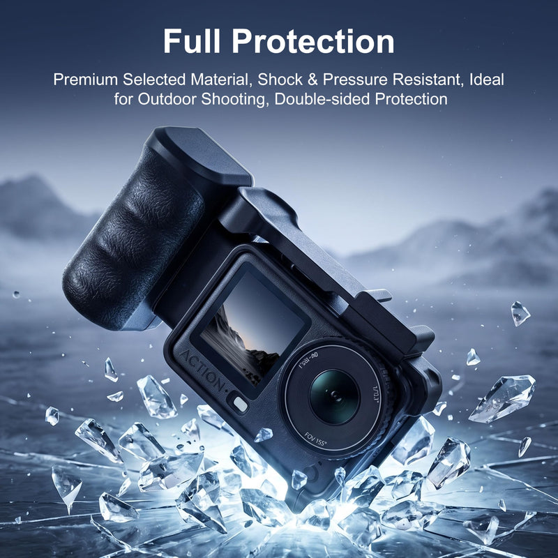 FitStill Protective Case for DJI Osmo Action 6, Multi-Functional Extended Lightweight Protective Cage, Direct Charging Street Photography Handle Component, Action6 Accessory Kit