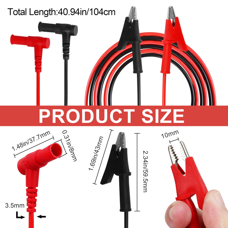 69381 Alligator Clip Test Leads for Klein Tools multimeter Replacement Leads Heavy-Duty Banana Plug 10-Foot