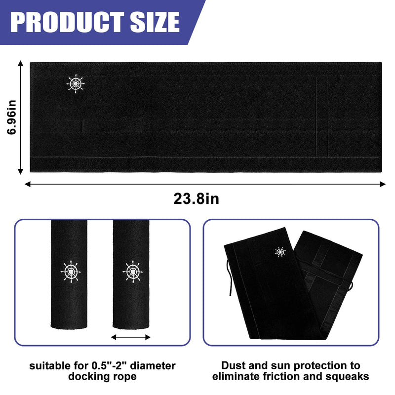 Boat Dock Line Chafe Guard (2 Pack) - Heavy-Duty PVC Marine Rope Protector, Universal Fit for 3/8" to 5/8" 1