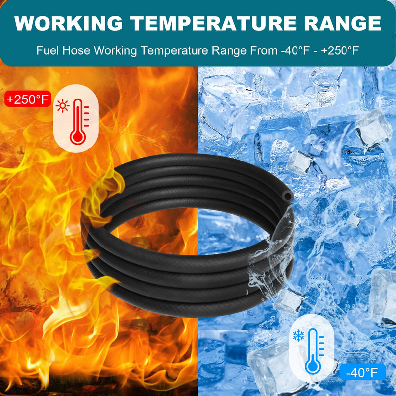 3/8 Inch (10mm) ID Fuel Line Hose, 10 FT 300PSI Push Lock NBR Rubber Hose for Automotive 3/8" ID 10FT