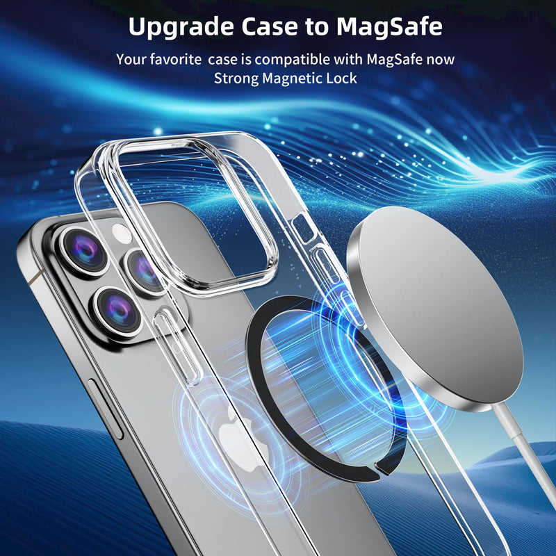 Magnetic Adapter Ring for MagSafe,Mag-Safe Sticker for Phone Case,Metallic,Adhesive, Compatible with Wireless Charging for iPhone Android,3 Pack(White+Sliver+Purple) White+Sliver+Purple
