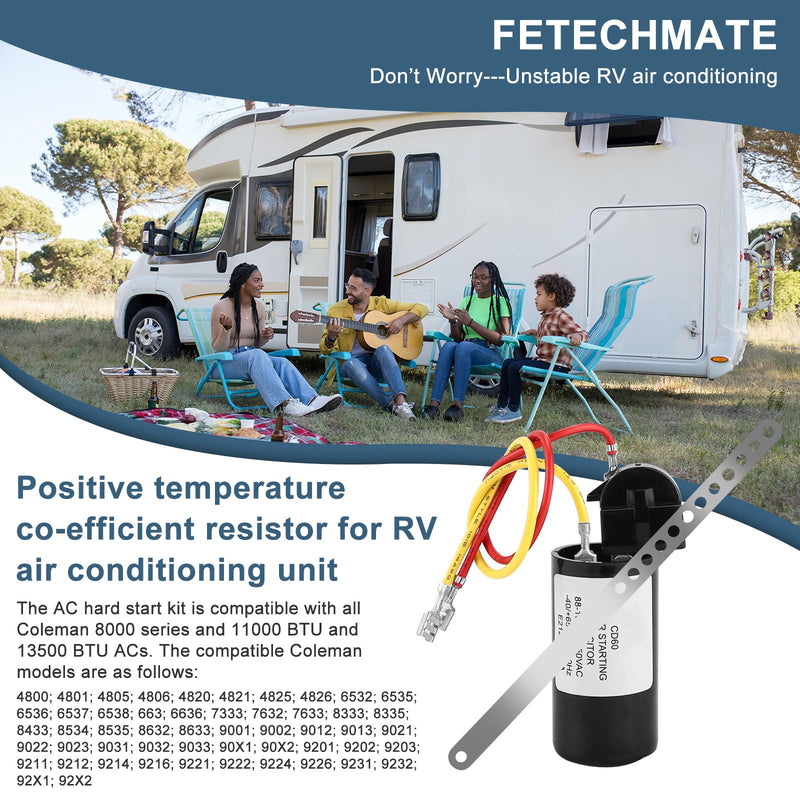 8333A9021 Air Conditioner Capacitor Replacement for Cole-Man Hard Start Kit 8333A9021 PKG 8335-9021 9333-9021 105620-10-70 RV AC Capacitor Start The AC Smoothly by Fetechmate 1 pack