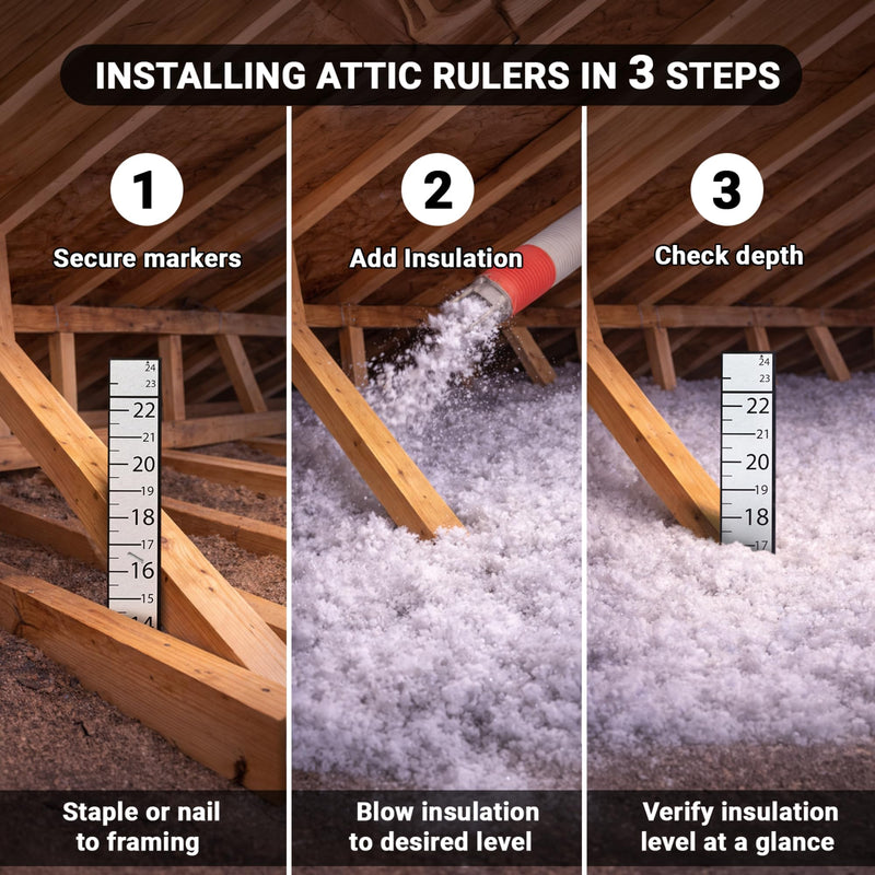 Aimee’s Workshop Attic Anchor - Insulation Ruler Depth Markers for Blown-in Insulation 30 Pack, 24 Inch Heavy Cardstock