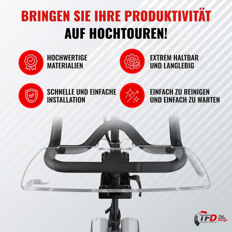 TFD The TrayV2 | Improved V2 Tray for Peloton Bike (orginals) - Work & Ride with Your Phone, Laptop, Book or Tablet (Black) (Tray V2, Acrylic Clear) Tray V2