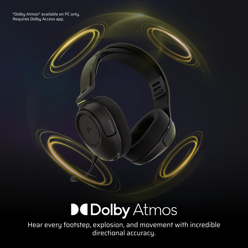 Corsair HS35 v3 Wireless Gaming Headset with Mic – Carbon | 2.4GHz & Bluetooth (PC/PS5/PS4/Switch/Mac/Mobile), Lightweight Comfort, Dolby Atmos