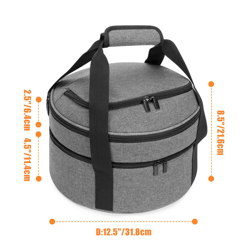 Trunab Insulated Round Casserole Carrier for Hot or Cold Food - Double Decker Pie Carrier for Picnics, Camping & Parties
