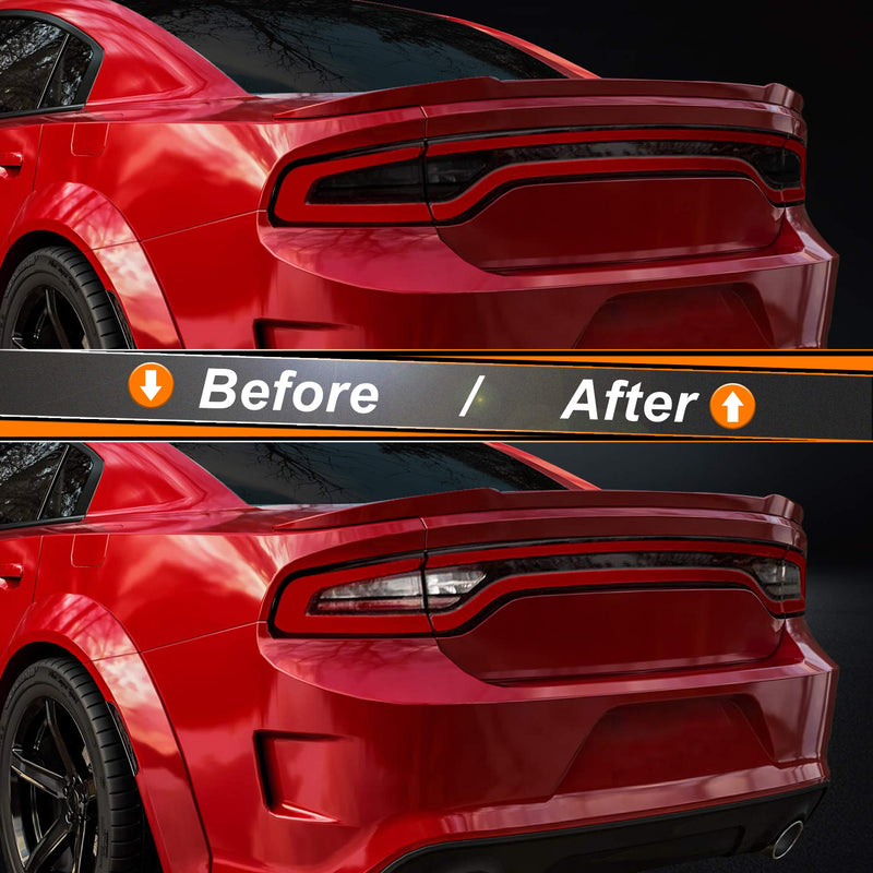  [AUSTRALIA] - NDRUSH Smoked Taillight & Side Marker Vinyl Tint Film, Precut Overlay, Tail Light Wrap Cover Compatible with Dodge Charger 2015-2021 Taillight&Sidemarkers