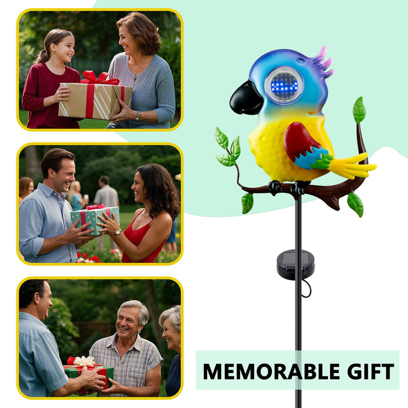 Parrot Solar Garden Lights Outdoor Waterproof, Christmas Metal Yard Decor Outdoor Solar Lights Decorative Stake for Pathway, Garden, Lawn, Patio, Driveway Blue