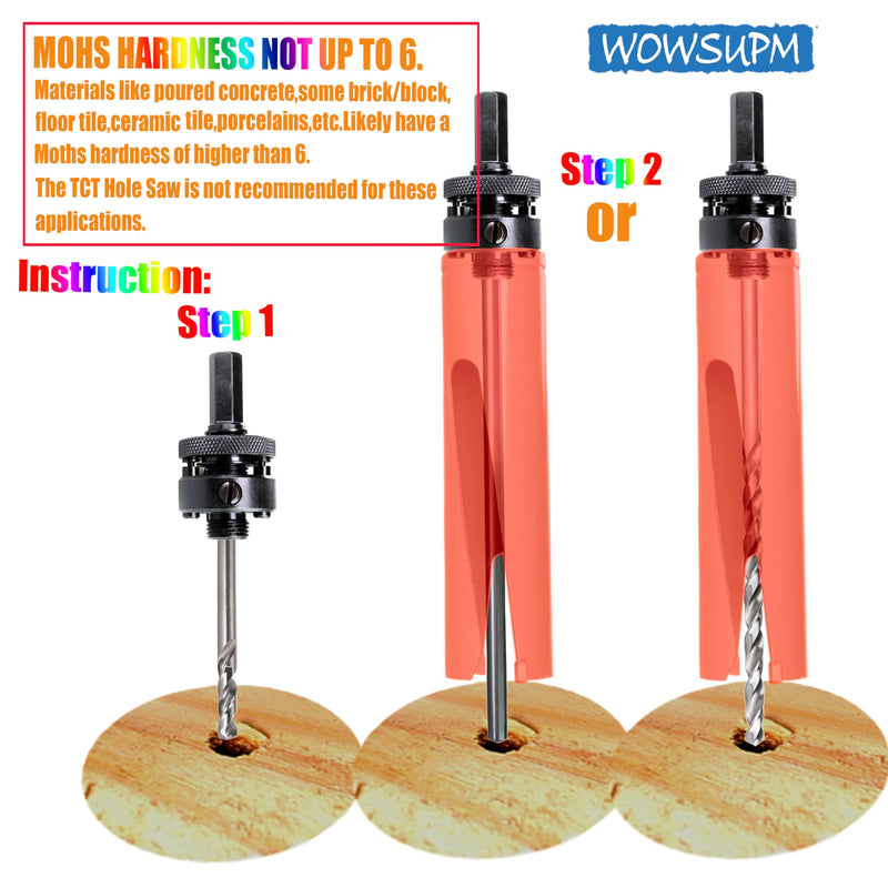 1-3/8” Deep Carbide Tipped Hole Saw for Thick Wall Roof 6.6” Cutting Depth for Multiple Purpose Hardy Plank Wood MDF Soft Wall Tile deep0 (35mm)1-3/8"