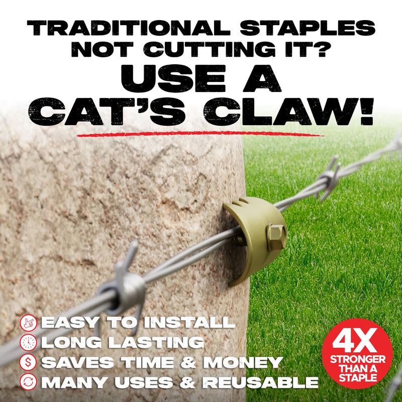 Cat's Claw Fasteners 75 Pieces 1.5" for Hardwoods | Replaces Fence Staples Installs Quickly with Power Drill - No Hammer Needed | Durable & Stronger Than Standard Fencing Staples Easy Install (75 PCS) 1.5"