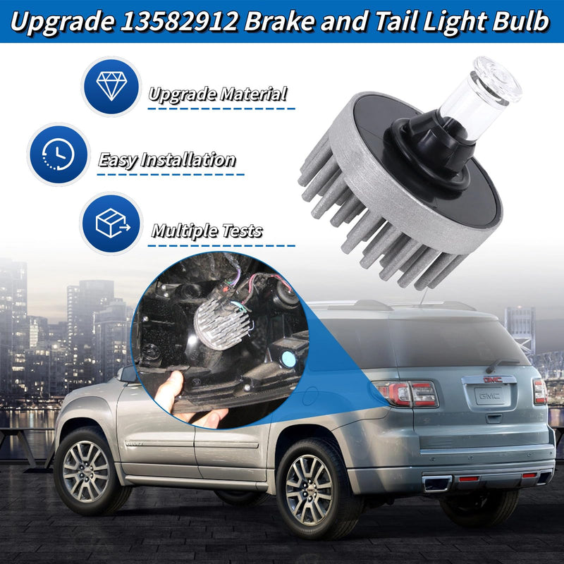 13582912 Brake and Tail Light Bulb Compatible with 2013-2016 GMC Acadia,2017 GMC Acadia Limited Replace# 19433735 1 PCS