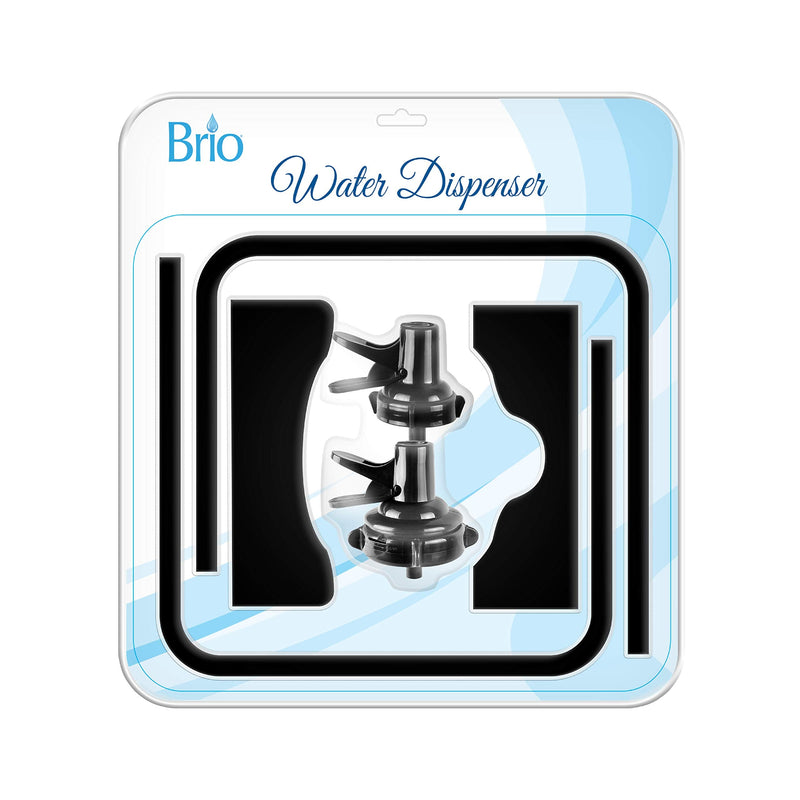 Brio Stainless Steel 3-5 Gallon Water Jug Stand and 2 Dispenser Valves, Rust-Resistant Non Slip Water Stand with BPA Free Fast Flow Water Spout Fits BOTH 48mm and 55mm Bottles 2 CAPS INCLUDED (Black) Black