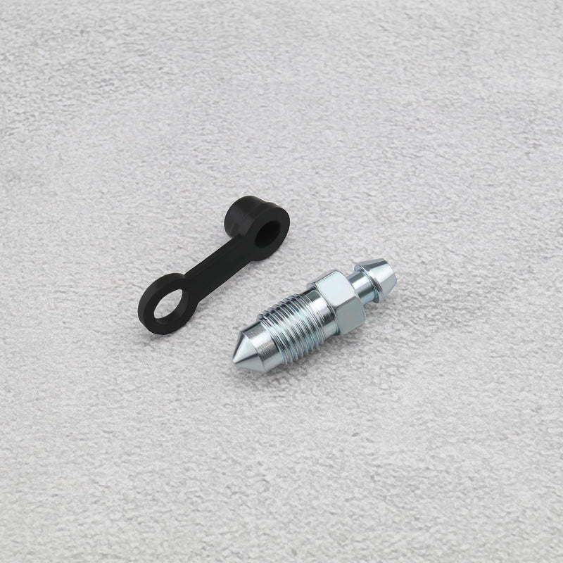 ECSiNG 4Pcs M10x1mm Bolt Bleed Screw with Dust Cap Disc Brake Caliper Exhaust Screw Galvanized Metal Bleed Screw Accessories for Motorcycles Cars Brake Pumps