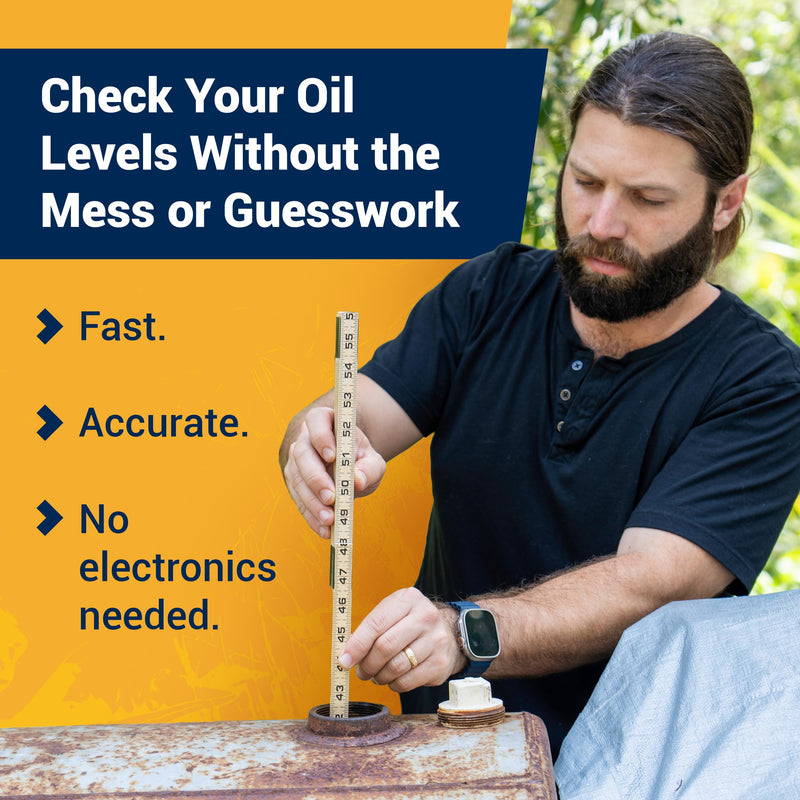 Folding Oil Tank Measuring Stick | Snap-Straight Heating Fuel Oil Tank Gauge 275 Gallon & More, Easy To Read & Portable Folding Measuring Stick Gauge, Includes Plastic Carrying Case To Avoid a Mess