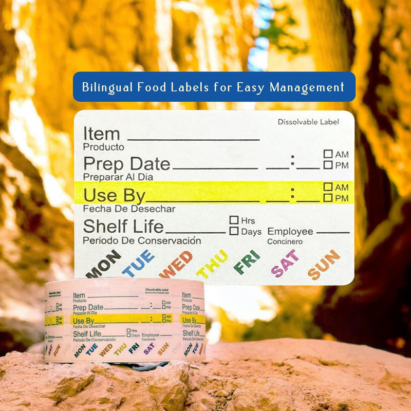 InStockLabels Dissolvable Food Labels - 2” x 3” (500 Labels) - Rotation Food Stickers for Kitchen & Restaurant Supplies - Ideal for Jar, Containers and Freezer Storage, Kitchen Stickers 500