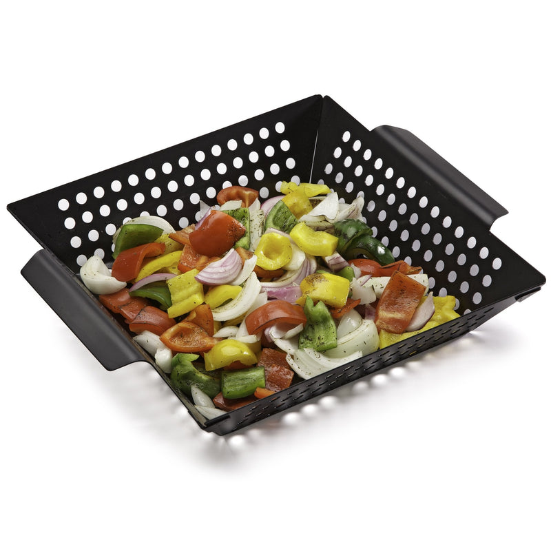 Cuisinart 11" x 11" Non-Stick Grill Wok, Perforated BBQ Grill Basket for Grilling Veggies, Meat & Stir-Fry, Outdoor Grilling Basket for Charcoal and Gas Grills 11 x 11-Inch