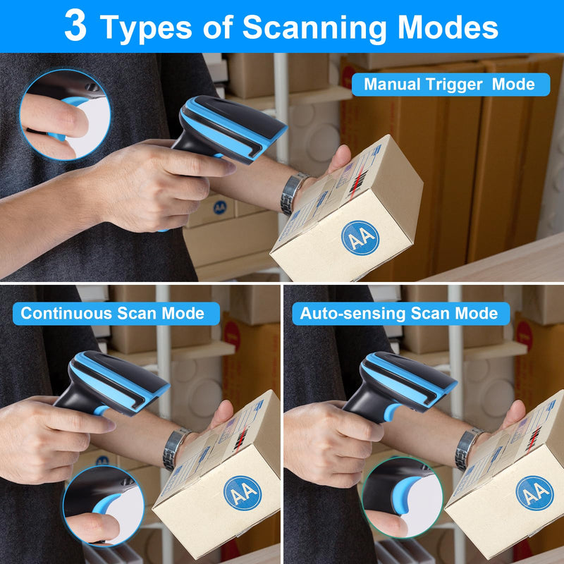 1D Barcode Scanner, Onewscan Wireless Laser Bar Code Scanners with Stand 2.4G Wireless & USB Wired Connection Plug and Play Handheld Bar Code Reader 652wl